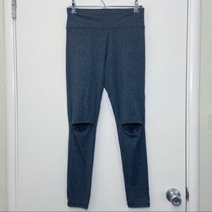 Victoria’s Secret Sport VSX Gray Leggings Knee Cut Out Medium